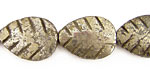 Golden Pyrite Carved Leaf 20x15mm