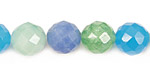 Blue Quartz (rainbow) Faceted Round 12mm