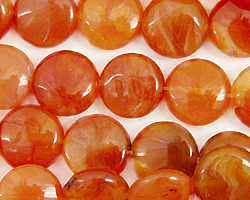 Madagascar Carnelian Puff Coin 12mm
