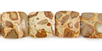 African Brown Rhyolite Puff Square 14mm