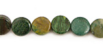 African Jade (dk. green) Puff Coin 10mm