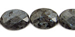 Blue Pearl Faceted Flat Oval 20x15mm