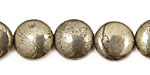 Golden Pyrite (silver tone) Puff Coin 14mm