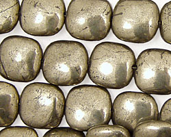 Golden Pyrite (silver tone) Puff Square 12mm