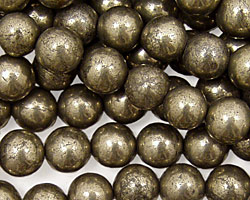 Golden Pyrite (silver tone) Round 8mm