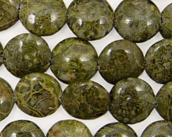 African Green Jasper Puff Coin 12mm