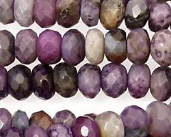 Purple Crazy Lace Agate Faceted Rondelle 8mm