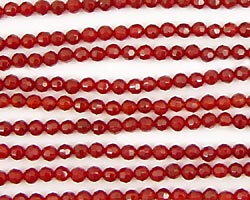 Carnelian Faceted Round 3mm