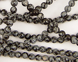 Snowflake Obsidian Round 4mm