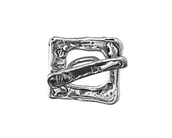 Rustic Charms Sterling Silver Square Rustic Toggle Clasp 20mm, 21mm bar