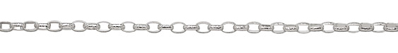 Silver (plated) Hammered Box Cable Chain