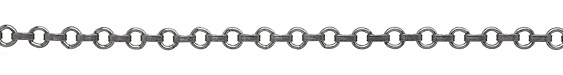 Antique Silver (plated) Ring w/Ribbed Connector Chain
