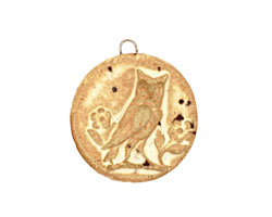 Kylie Parry Ceramic Vanilla Owl in Garden Pendant 30mm