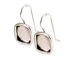 Nunn Design Antique Silver (plated) Small Square Frame Earring 12mm