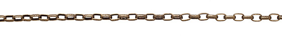 Antique Brass (plated) Hammered Box Cable Chain