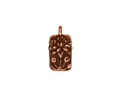 TierraCast Antique Copper (plated) Floating Lotus Charm 9x17mm