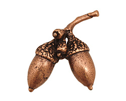 Ezel Findings Antique Copper Acorn Branch Pendant 25x30mm