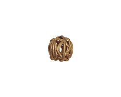 African Brass Small Corrugated w/ Zig Zag Round 8-10x9-11mm