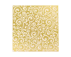 Lillypilly Gold Scrolling Vine Anodized Aluminum Sheet 3"x3", 22 gauge