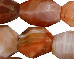 Red & Gray Botswana Agate Faceted Nugget 18-24x13-17mm