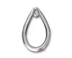 TierraCast Rhodium (plated) Teardrop Charm 18x28mm