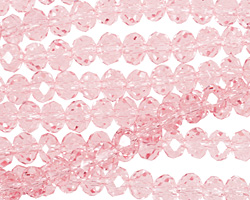 Light Rose Crystal Faceted Rondelle 6mm