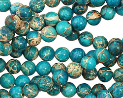 Ocean Blue Impression Jasper Round 6mm