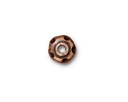 TierraCast Antique Copper (plated) Large Hole Divot Rondelle 6x10mm