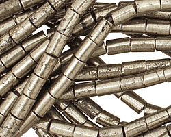 Golden Pyrite (silver tone) Tube 6-7x4mm