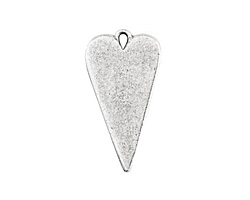 Nunn Design Antique Silver (plated) Elongated Heart Charm 14x27mm