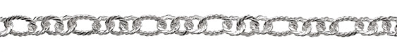 Silver (plated) Roped Oval & Ring Chain