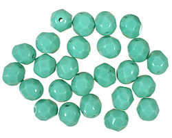 Czech Fire Polished Glass Green Turquoise Round 6mm