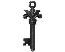 TierraCast Gunmetal Fleur Key Pendant 13x33mm