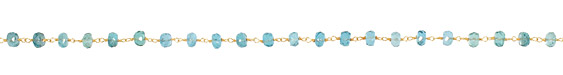 Apatite Faceted Rondelle Gold (plated) Bead Chain