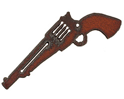 The Lipstick Ranch Rusted Iron Revolver Pendant 36x88mm