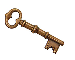 Stampt Antique Copper (plated) Skeleton Key 42x13mm