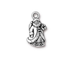 TierraCast Antique Silver (plated) St. Nick Charm 12x21mm