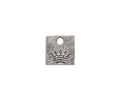 Nunn Design Antique Silver (plated) Mini Square Crown Tag 13mm