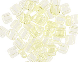 Czech Glass Jonquil 2-Hole Tile 6mm