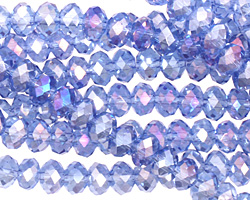 Light Sapphire AB Crystal Faceted Rondelle 6mm