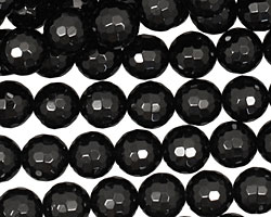 Black Onyx Faceted Round 8mm