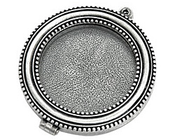 Nunn Design Antique Silver (plated) Large Beaded Locket 44mm