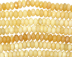 Yellow Opal Faceted Rondelle 10mm