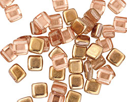 Czech Glass Apollo (Gold) 2-Hole Tile 6mm