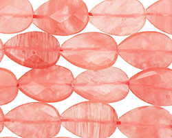 Cherry Quartz Faceted Flat Teardrop 17x12mm