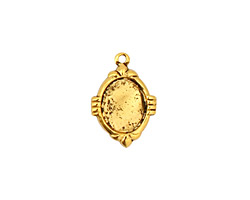 Stampt Antique Gold (plated) Deco Oval Setting 8x10mm