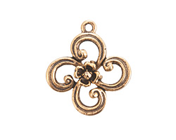 Nunn Design Antique Gold (plated) Fanciful Flower Petal Charm 22x25mm
