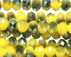 Iris Vintage Yellow Crystal Faceted Rondelle 8mm