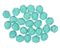 Czech Fire Polished Glass Opaque Turquoise Round 6mm