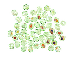 Czech Fire Polished Glass Peridot AB Round 4mm